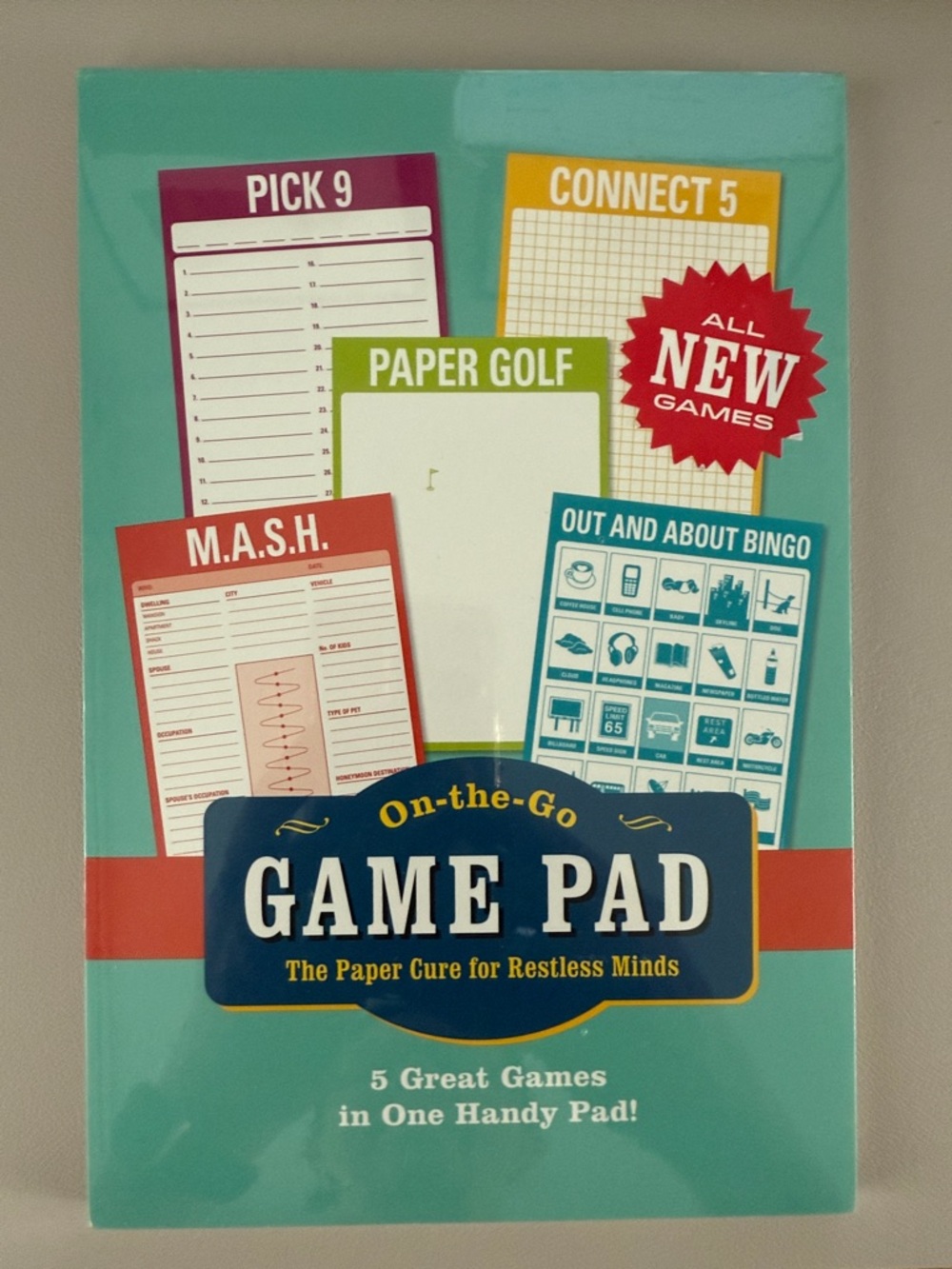 Knock Knock Teal Game Pad with Red & Gold Accents